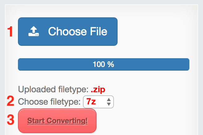 How to convert ZIP files online to 7Z